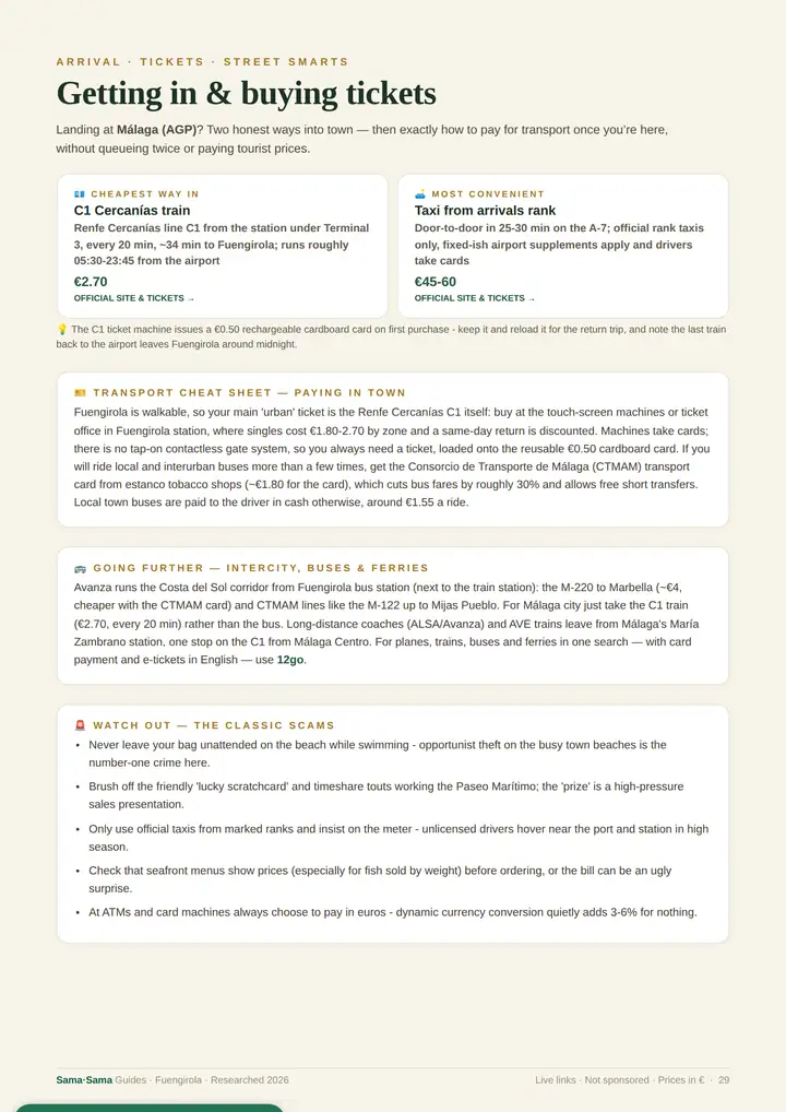A real page from the Fuengirola guide