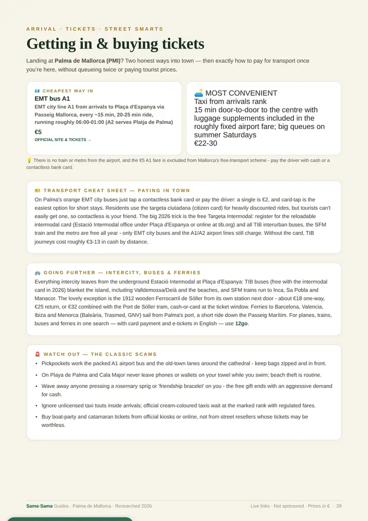 A real page from the Mallorca guide